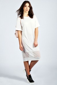 BooHoo Evie Mesh Hem Dress