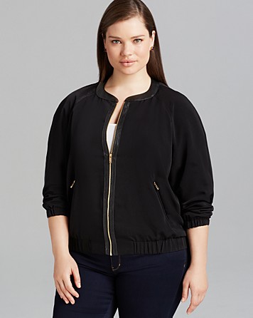 Calvin Klein Faux Leather Trim Bomber, $25