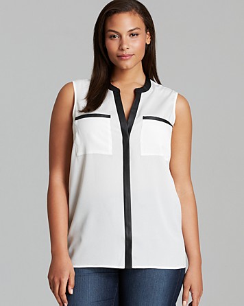 Calvin Klein Faux Leather Trim Tank, $14