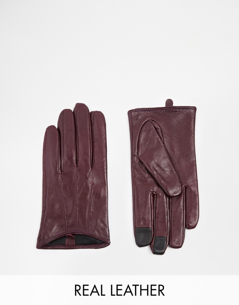 ASOS Marsala Leather Gloves